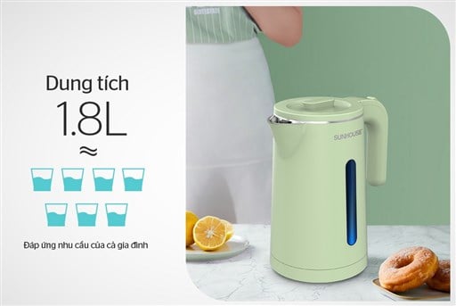 Ấm siêu tốc inox 2 lớp 1.8L Sunhouse SHD1353 – ảnh 5