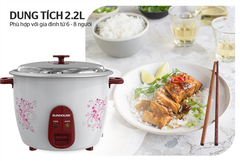 Nồi cơm điện 2.2 l Sunhouse vung rời SHD8136 ảnh 4