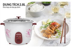 Nồi cơm điện 2.8 l Sunhouse vung rời SHD8138 ảnh 4