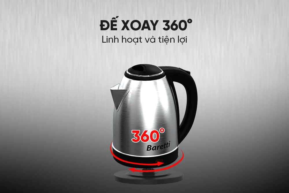 Ấm siêu tốc inox 1.8L baretti BRD184 – ảnh 8