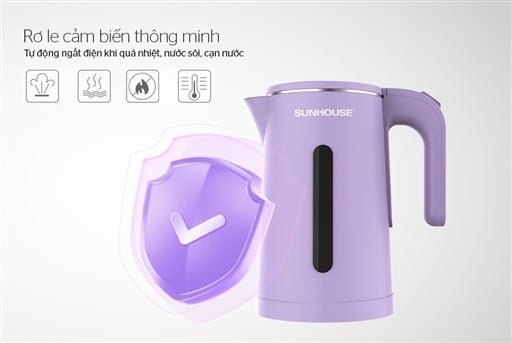 Ấm siêu tốc inox 2 lớp 1.8L Sunhouse SHD1368KB – ảnh 5
