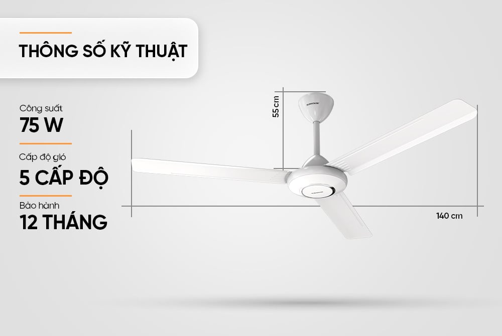 Quạt trần Sunhouse 3 cánh SHD7657 – ảnh 8