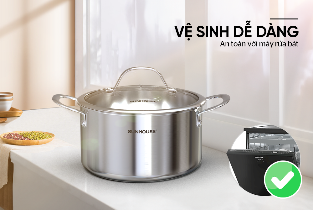 Nồi inox 304 đáy liền Sunhouse SHG706 – ảnh 6