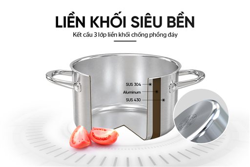 Nồi inox 304 đáy liền Sunhouse SHG706-24 – ảnh 6