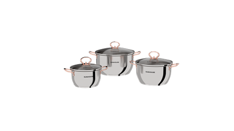 Bộ nồi inox 3 đáy dura pro Sunhouse SHG306