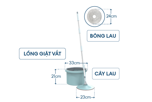 Bộ lau nhà xoay 360 độ thông minh Sunhouse KS-CL235PB – ảnh 2