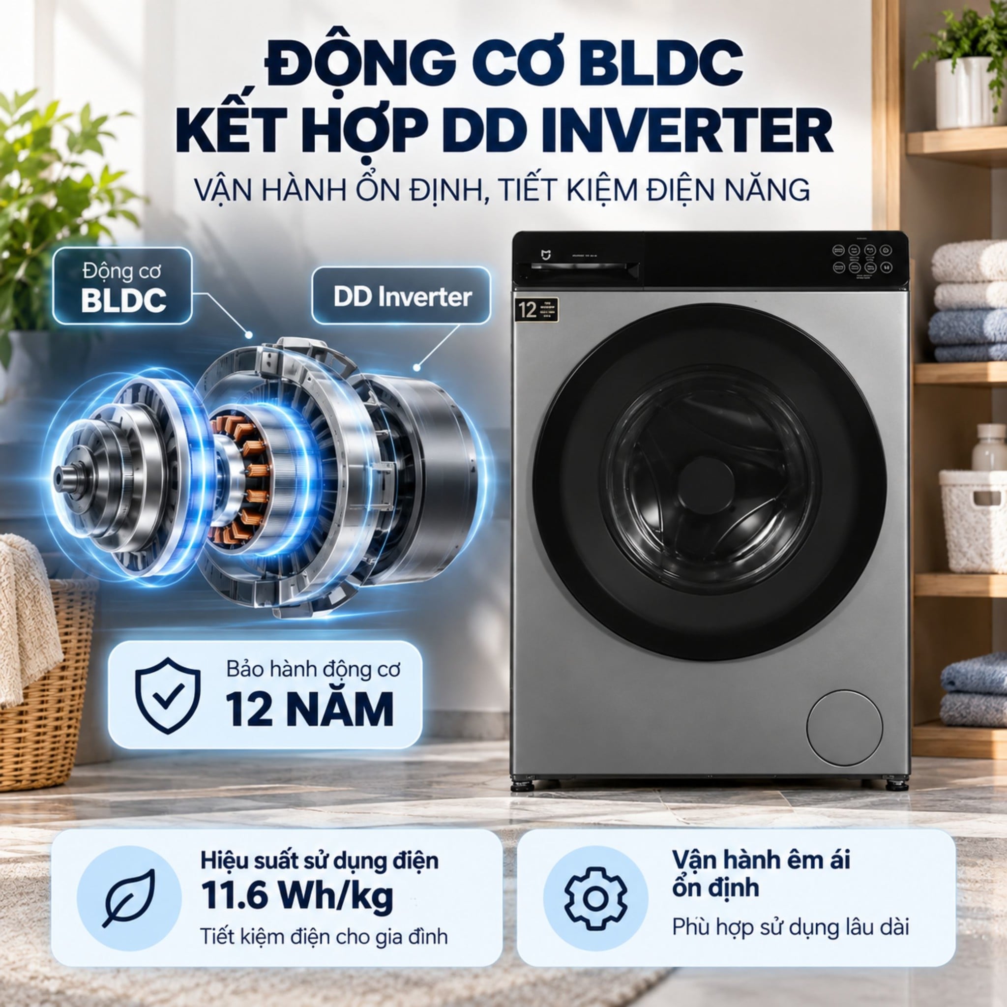 Máy giặt sấy Xiaomi WD105MJA10VN - chi tiết