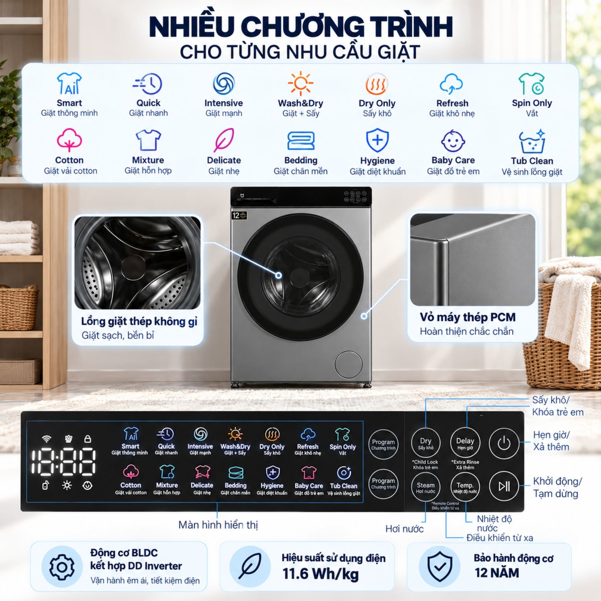 Xiaomi WD105MJA10VN cửa trước (lồng ngang)