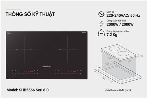 Bếp đôi điện từ Sunhouse SHB5566 Seri 8.0 – ảnh 6