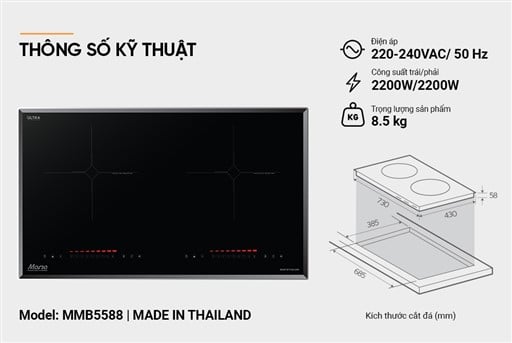 Bếp đôi điện từ Sunhouse Mama MMB5588 – ảnh 6