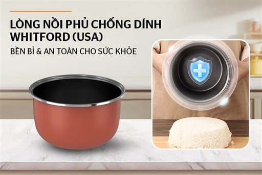 Nồi cơm điện 1,8L Sunhouse SHD8607BR – ảnh 7