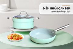 Bộ nồi chảo phủ sứ đáy từ Sunhouse eco SHG1122MC3 ảnh 6