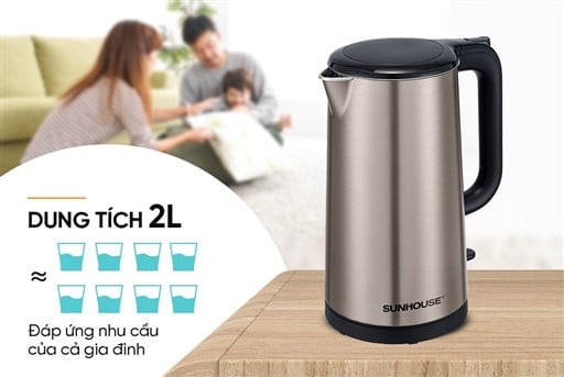 Ấm siêu tốc inox 2 lớp 2L Sunhouse SHD1396 – ảnh 6