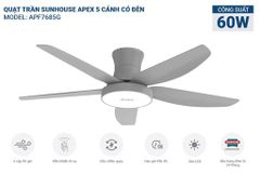 Quạt trần 5 cánh có đèn Sunhouse apex APF7685G ảnh 5