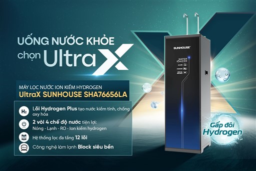 Máy lọc nước ion kiềm hydrogen ultrax Sunhouse SHA76656LA – ảnh 7