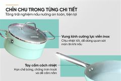 Bộ nồi chảo phủ sứ đáy từ Sunhouse eco SHG1122MC3 ảnh 7