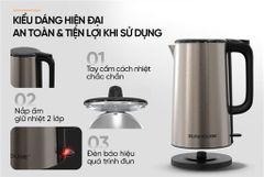 Ấm siêu tốc inox 2 lớp 2L Sunhouse SHD1396 ảnh 7