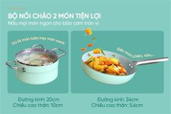 Bộ nồi chảo phủ sứ đáy từ Sunhouse eco SHG1122MC3 ảnh 8