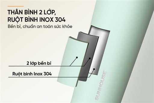 Bình ly giữ nhiệt lightly 650ML Sunhouse KS-TU650LG – ảnh 6