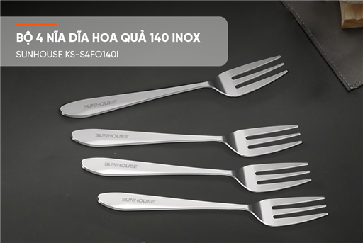 Bộ 4 nĩa dĩa hoa quả 140 inox Sunhouse KS-S4FO140I – ảnh 2