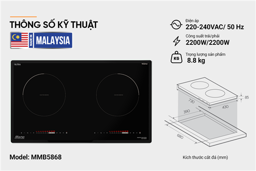 Bếp đôi điện từ Sunhouse Mama MMB5868 – ảnh 6