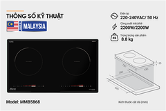 Bếp đôi điện từ Sunhouse Mama MMB5868 ảnh 6