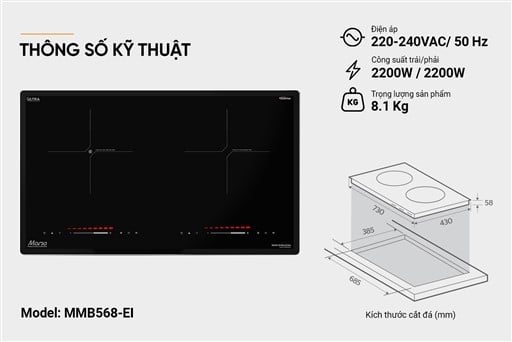 Bếp đôi điện từ hồng ngoại Sunhouse Mama MMB568-EI – ảnh 6