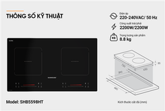 Bếp đôi điện từ Sunhouse SHB5598HT ảnh 6