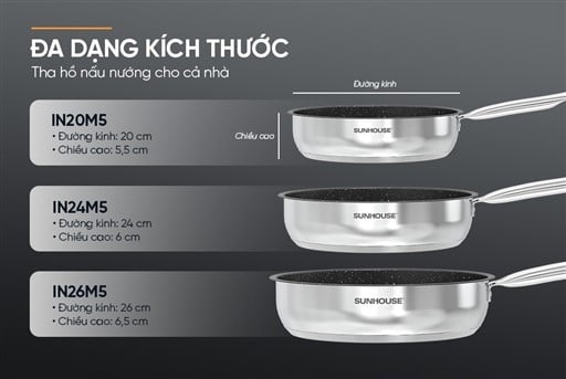 Chảo inox impact Sunhouse eco IN20M5 – ảnh 2
