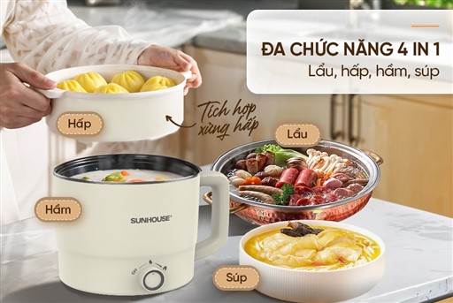 Nồi lẩu mini đa năng 1.6L Sunhouse SHD4516 – ảnh 7