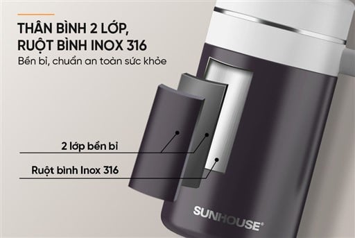 Bình cốc giữ nhiệt stay table 520ML Sunhouse KS-TU520SB – ảnh 7