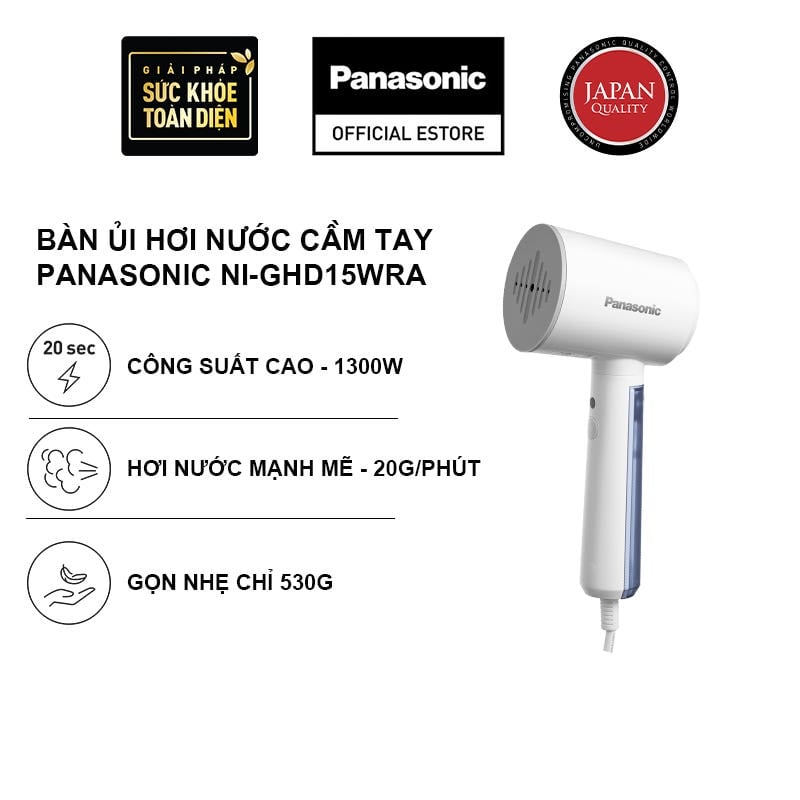 Bàn ủi hơi nước cầm tay khởi động nhanh 1300W Panasonic NI-GHD015WRA – ảnh 2