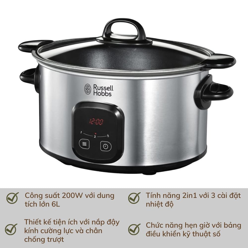 Nồi Nấu Chậm Russell Hobbs Maxi Cook 22750-56 200W 6L