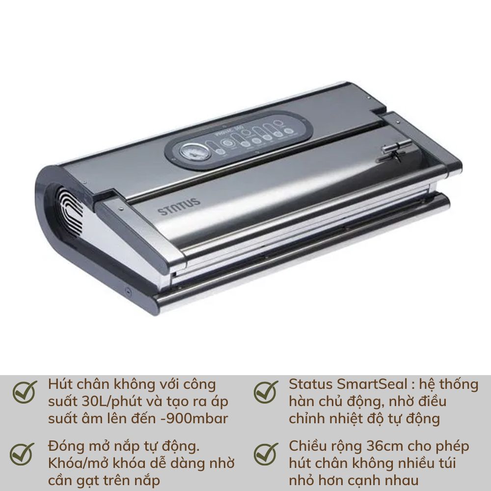 Máy Hút Chân Không Status 173300 Provac 360 Chuyên Nghiệp Thép Không Gỉ/Xám