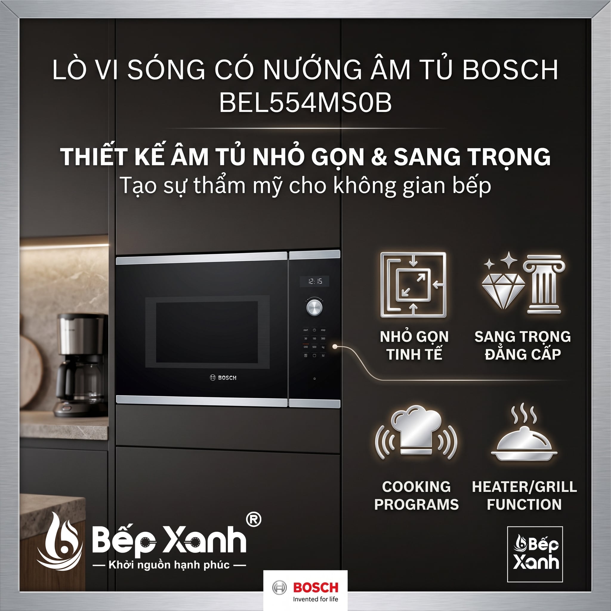 Lò vi sóng Bosch BEL554MS0B Nướng Âm Tủ - Sang Xịn Mịn