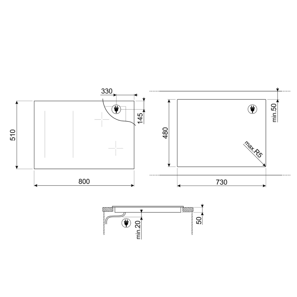 Bếp từ đa điểm Smeg SI1M4844D 7400 W Classica – ảnh 6