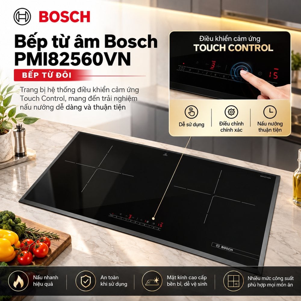 Bảng điều khiển cảm ứng bếp từ Bosch PMI82560VN Bảng điều khiển cảm ứng bếp từ Bosch PMI82560VN