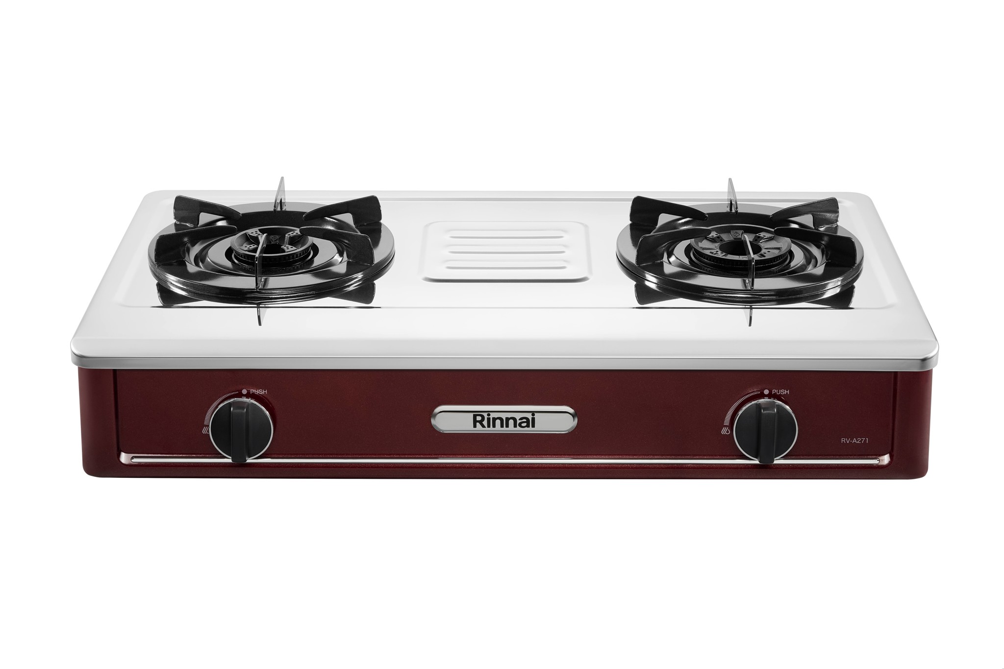 Bếp gas dương Rinnai RV-A271R(S) 702mm 2 lò nấu, mặt thép không gỉ