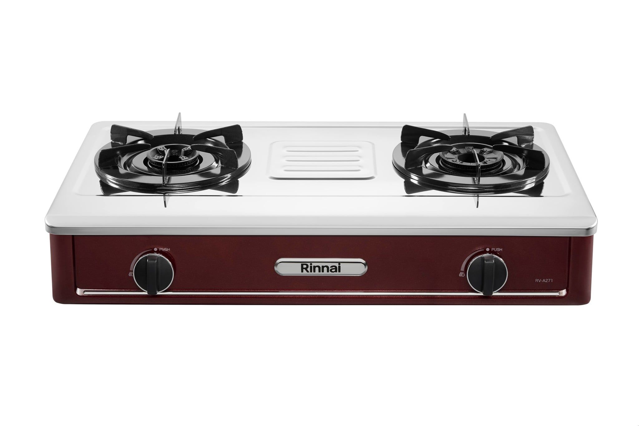  Bếp gas dương Rinnai RV-A271R(S) 702mm 2 lò nấu, mặt thép không gỉ 