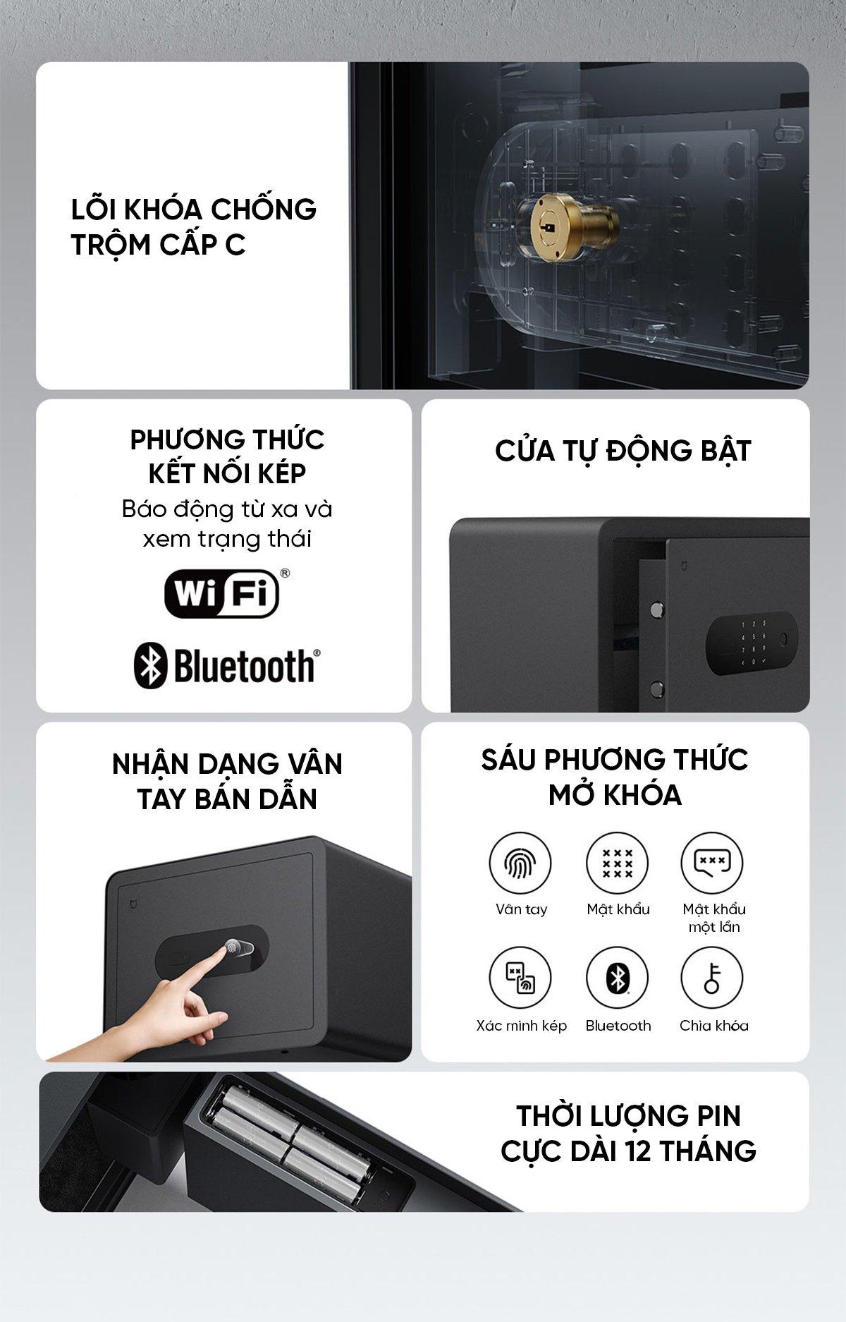 Két sắt thông minh Xiaomi Mijia BGX-5/X1-303 két sắt Xiaomi kết nối App – ảnh 8