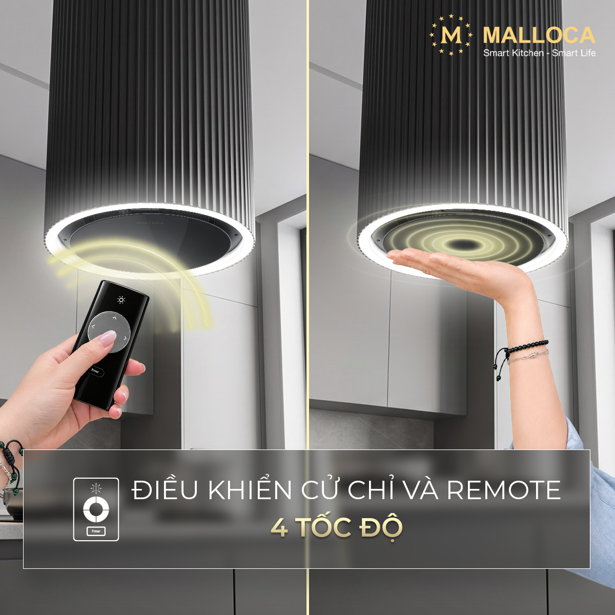 Máy hút mùi đảo 38cm Malloca MonoBlack K382B – ảnh 6