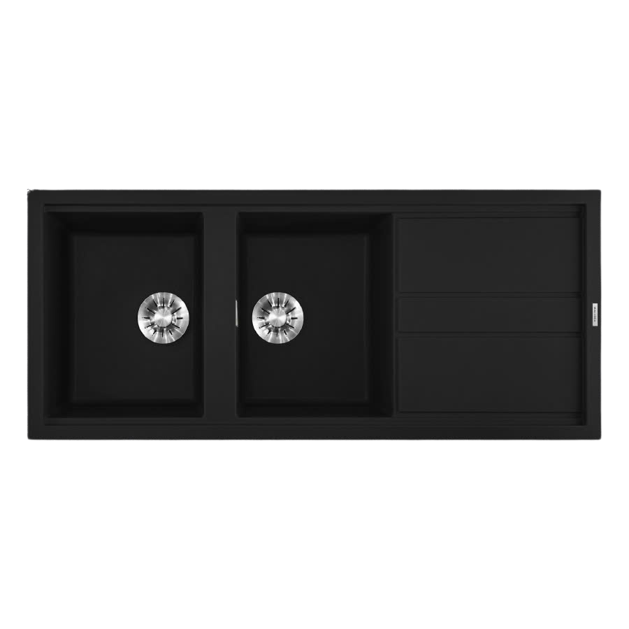 Chậu rửa chén đá Granite 2 hố Malloca Black K50086