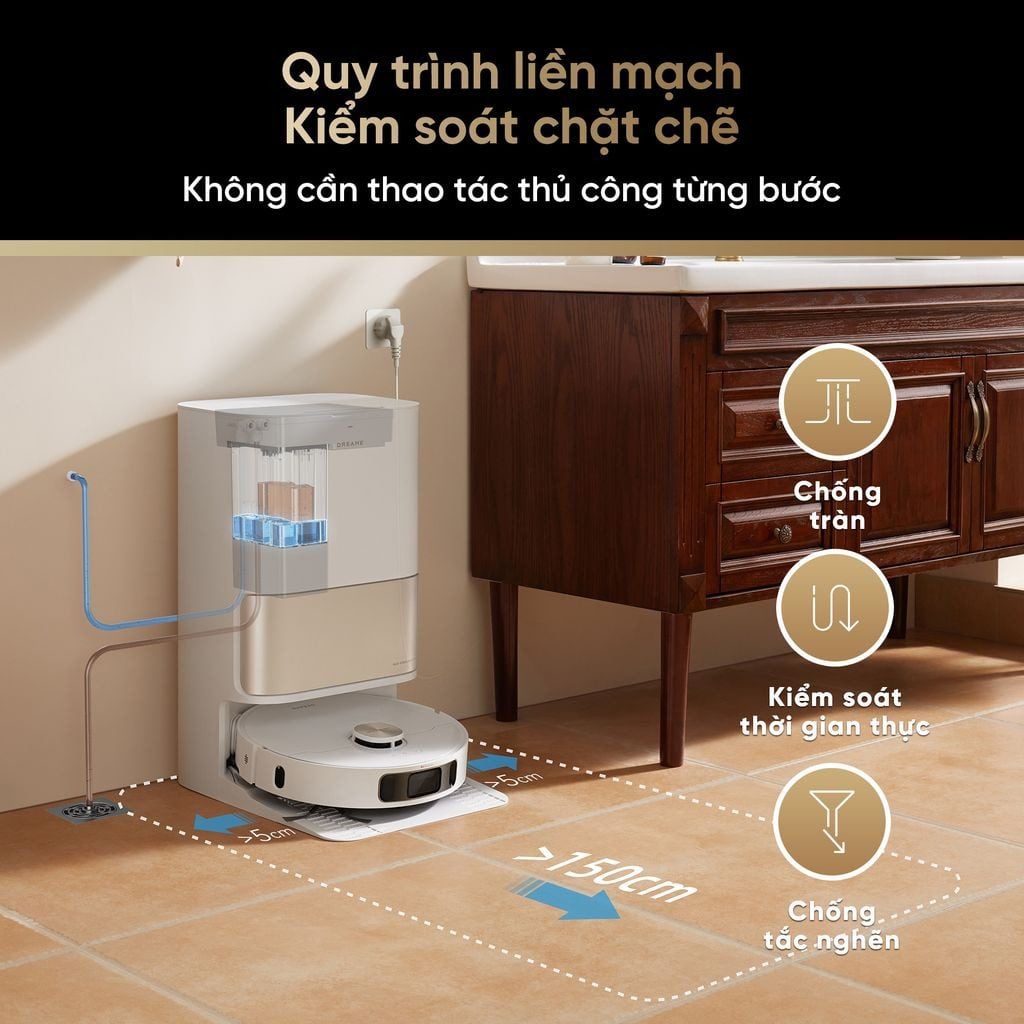 Bộ bơm xả nước tự động Dreame X30 Ultra – ảnh 4