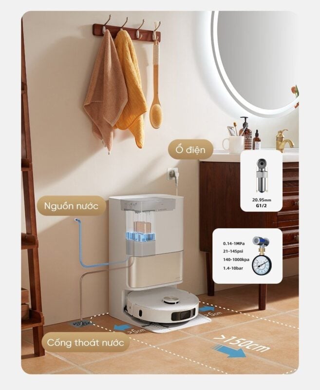 Bộ bơm xả nước tự động Dreame L10S Pro Ultra Heat – ảnh 7