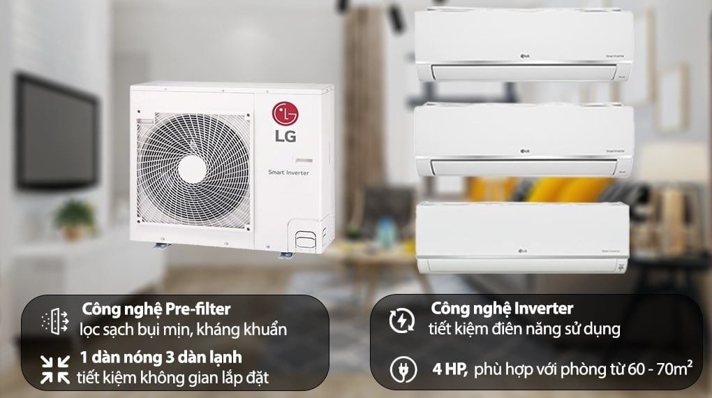 Bộ máy lạnh multi LG Inverter 3 Dàn Lạnh 4 HP Z4UQ36GFA0