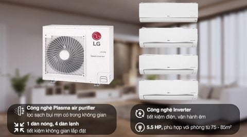 Bộ máy lạnh multi LG Inverter 4 Dàn Lạnh 4 HP Z4UQ36GFA0+ AMNQ09GSJB0