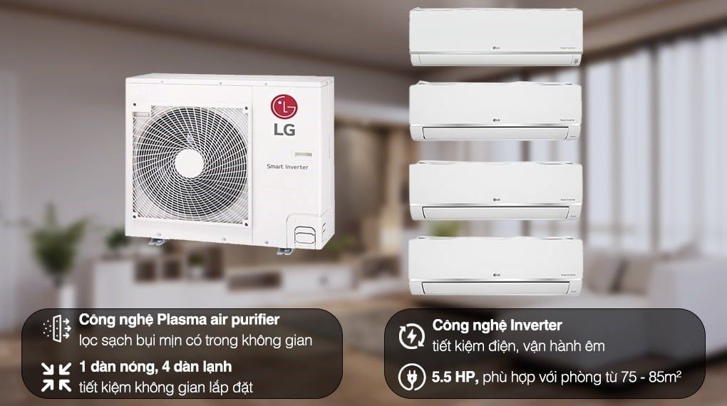 Bộ máy lạnh multi LG Inverter 4 Dàn Lạnh 4 HP Z4UQ36GFA0+ AMNQ09GSJB0