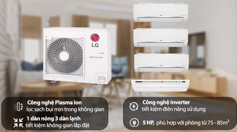 Bộ máy lạnh multi LG Inverter 3 dàn lạnh & cassette 5 HP A5UQ48GFA