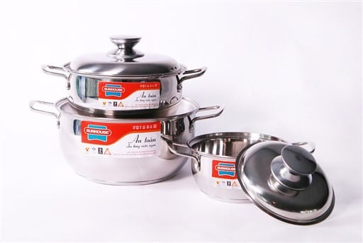 Bộ nồi inox 3 đáy Sunhouse SH335 – ảnh 2
