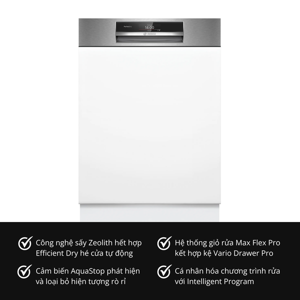 Máy rửa chén Bosch SMI8TCS01E Series 8 Bán Âm